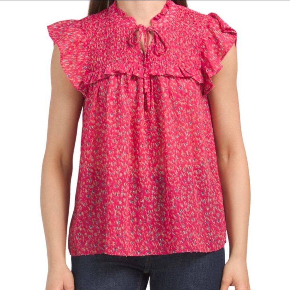 Rachel Zoe Pink Ruffle Blouse